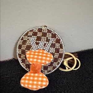 Brown Checkered Keychain